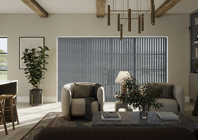 Flori Faux Suede (Blackout), Moody Grey - Vertical Blind - Image 3